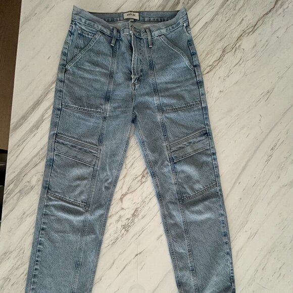 Agolde Cooper Cargo Pants in Rank Womens Size 28 Jeans Blue Light Wash Denim - Picture 7 of 9